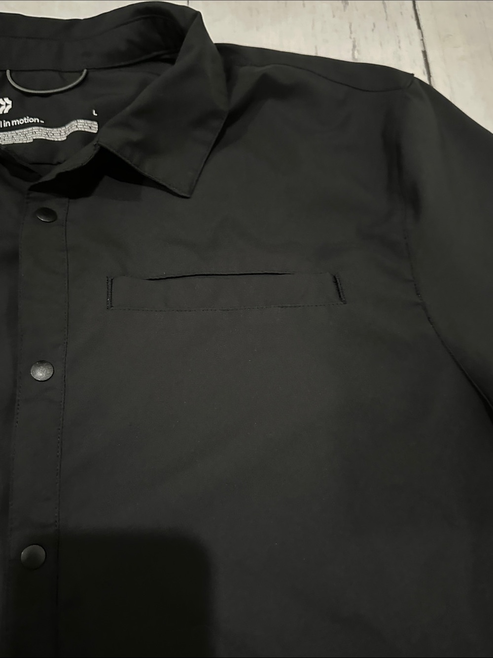 all in motion Black Short-Sleeve Casual Button-Down Shirt size large - Picture 4 of 10